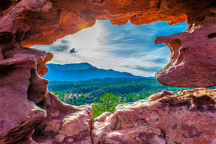 Red sandstone formations at Garden of the Gods, Colorado — the high desert asks every question the Sonoran does, and just as directly